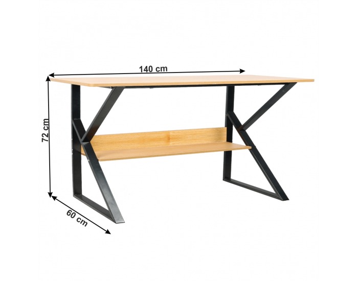 Písací stôl Tarcal 140 - buk / čierna