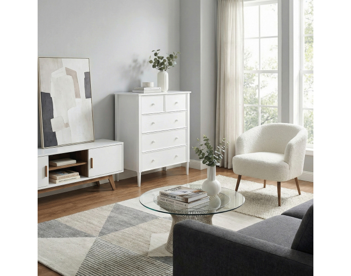 Zásuvková komoda Teana - biela
