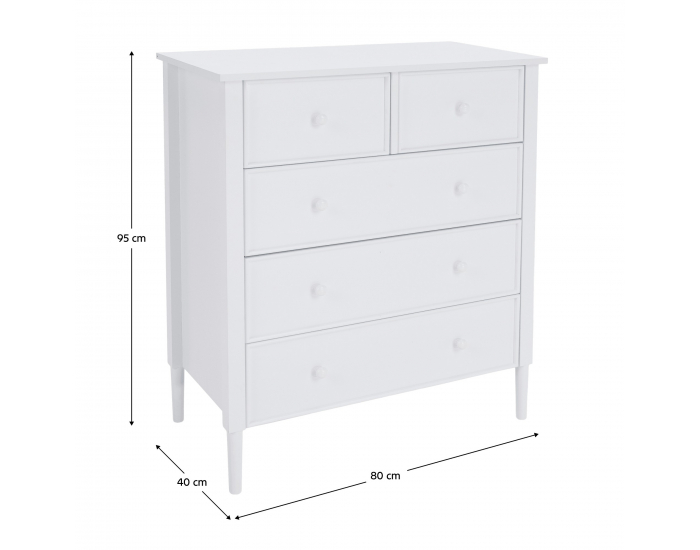 Zásuvková komoda Teana - biela