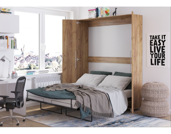 Sklápacia manželská posteľ Teddy 160 - craft zlatý