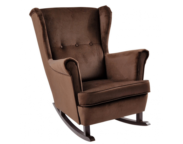 Hojdacie kreslo ušiak Teja - hnedá / orech