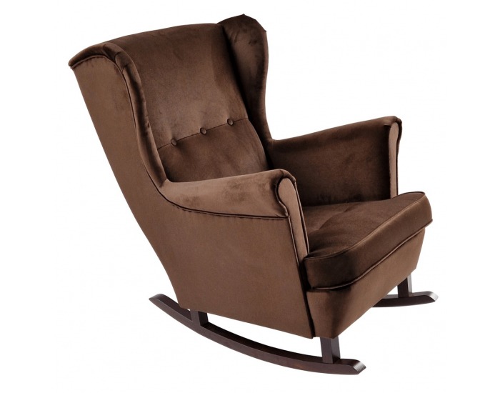 Hojdacie kreslo ušiak Teja - hnedá / orech