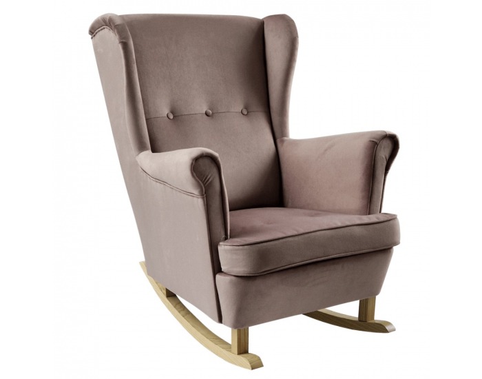 Hojdacie kreslo ušiak Teja - ružová / buk