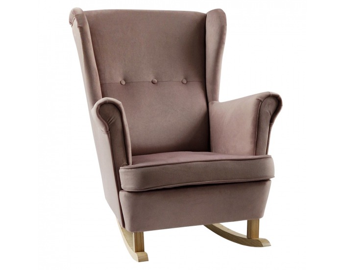 Hojdacie kreslo ušiak Teja - ružová / buk