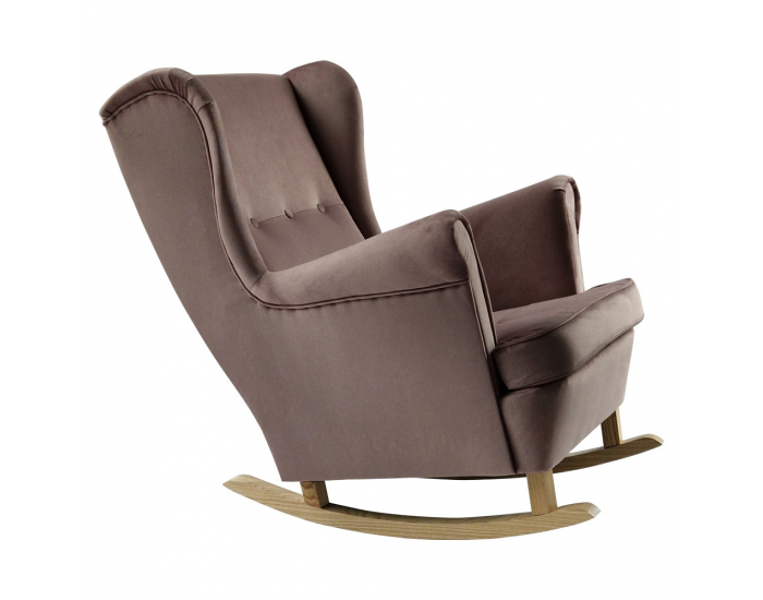 Hojdacie kreslo ušiak Teja - ružová / buk