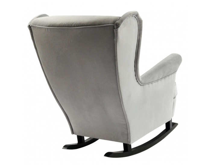 Hojdacie kreslo ušiak Teja - svetlosivá / čierna