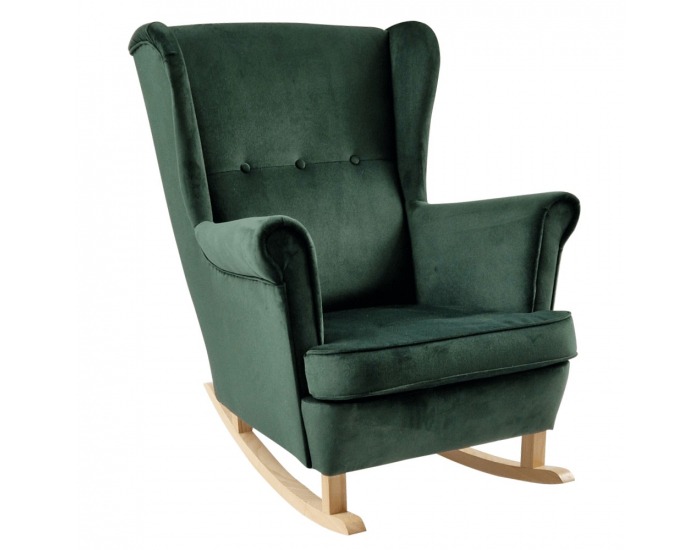 Hojdacie kreslo ušiak Teja - zelená / buk