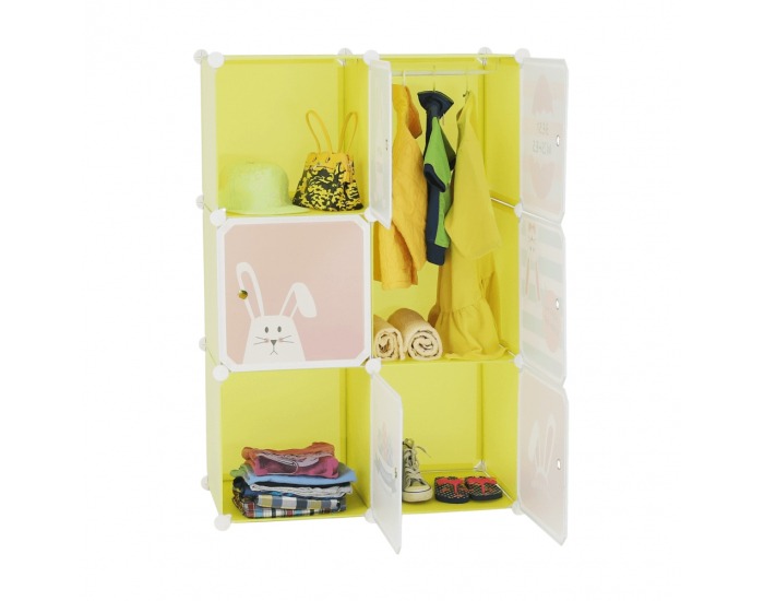 Detská modulárna skrinka Tekin - zelená / detský vzor