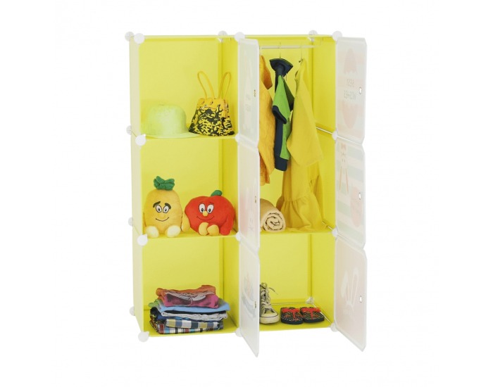 Detská modulárna skrinka Tekin - zelená / detský vzor