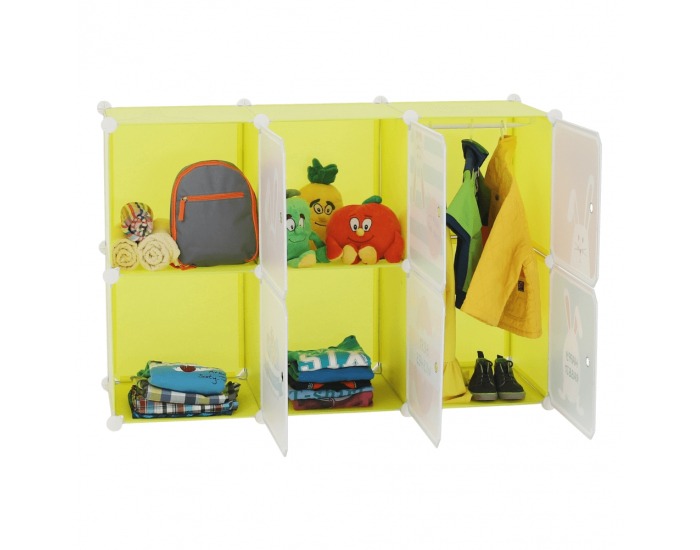 Detská modulárna skrinka Tekin - zelená / detský vzor