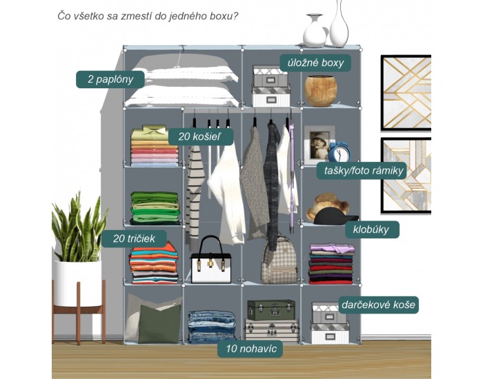 Detská modulárna skrinka Tekin - zelená / detský vzor