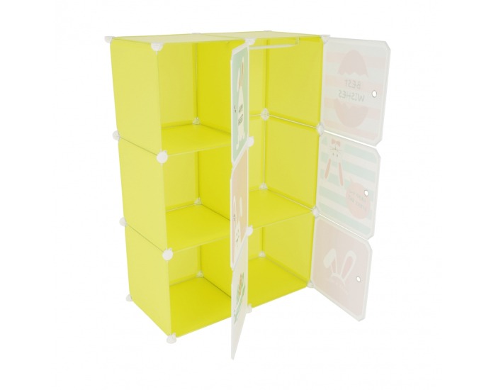 Detská modulárna skrinka Tekin - zelená / detský vzor