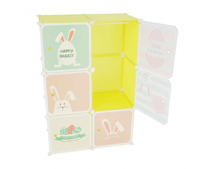 Detská modulárna skrinka Tekin - zelená / detský vzor