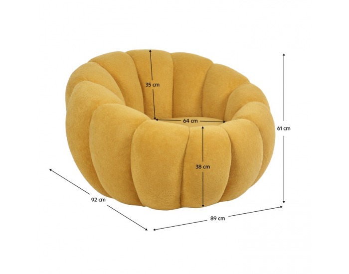 Kreslo Tekvio - žltá