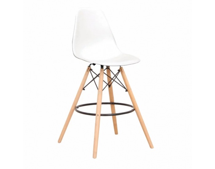 Barová stolička Carbry - biela / buk