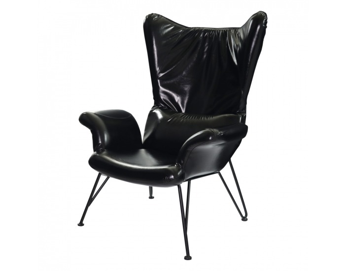 Kreslo (ušiak) Demas - čierna
