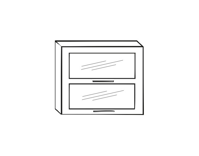 Horná kuchynská skrinka Irys New G2W-80 - biela / strieborná