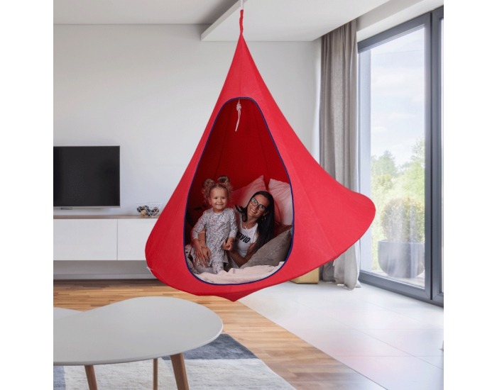 Závesné hojdacie kreslo Klorin - červená