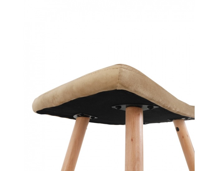 Kreslo s taburetkou Lager New - béžová / buk