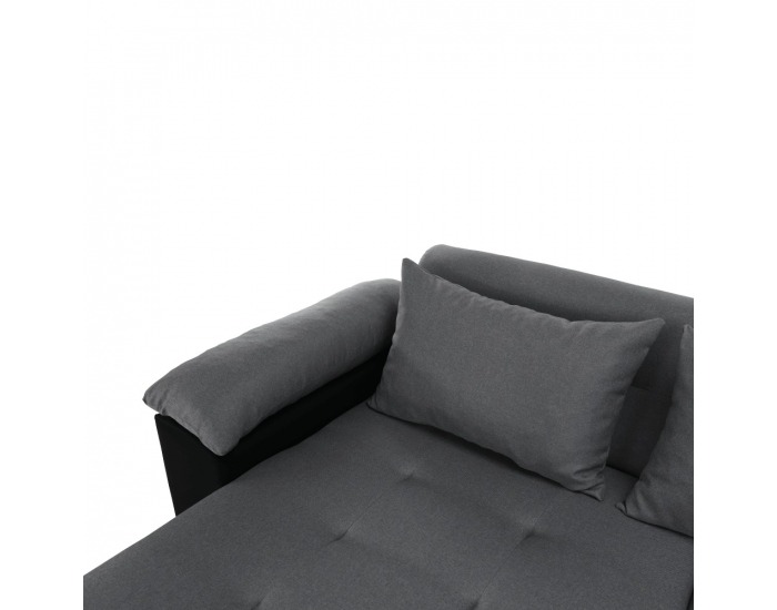 Rohová sedačka U s rozkladom Lemon P - čierna / svetlosivá