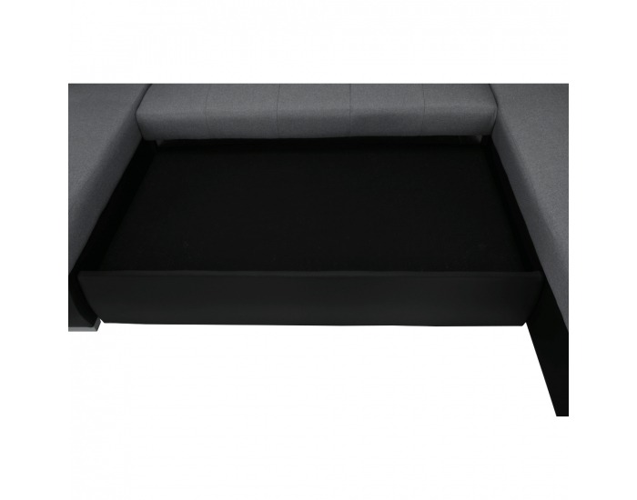 Rohová sedačka U s rozkladom Lemon P - čierna / svetlosivá