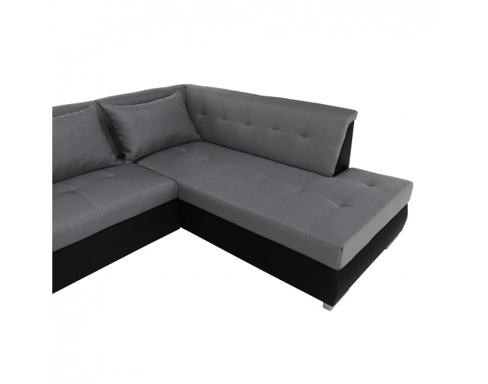 Rohová sedačka U s rozkladom Lemon P - čierna / svetlosivá