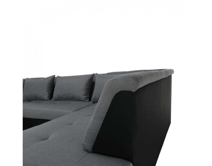 Rohová sedačka U s rozkladom Lemon P - čierna / svetlosivá