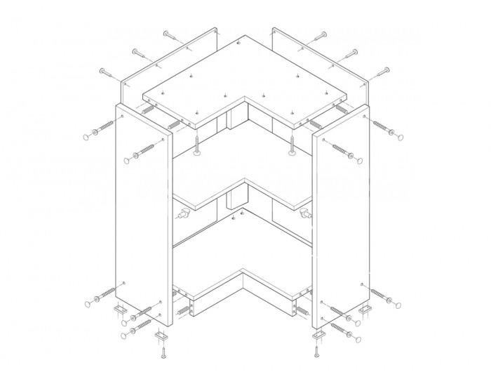 Dolná rohová kuchynská skrinka Lenka DN-88*88 - orech
