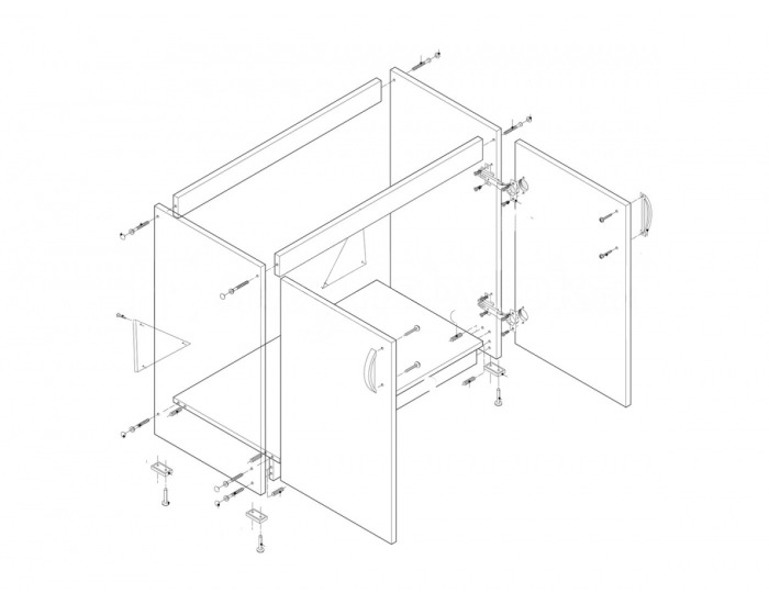 Drezová kuchynská skrinka Lenka DZ-80 - orech