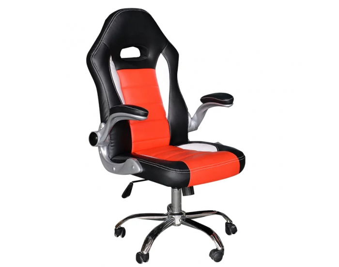 Kancelárske kreslo s podrúčkami Marvin - čierna / červená