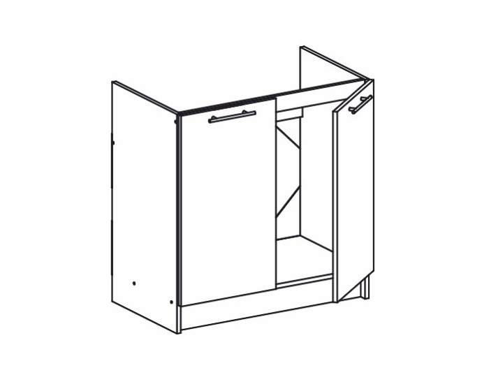 Drezová kuchynská skrinka Monda S80ZL - dub sonoma / biela