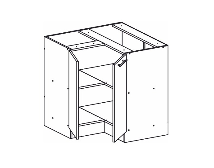 Dolná rohová kuchynská skrinka Monda S90/90 - dub sonoma / biela