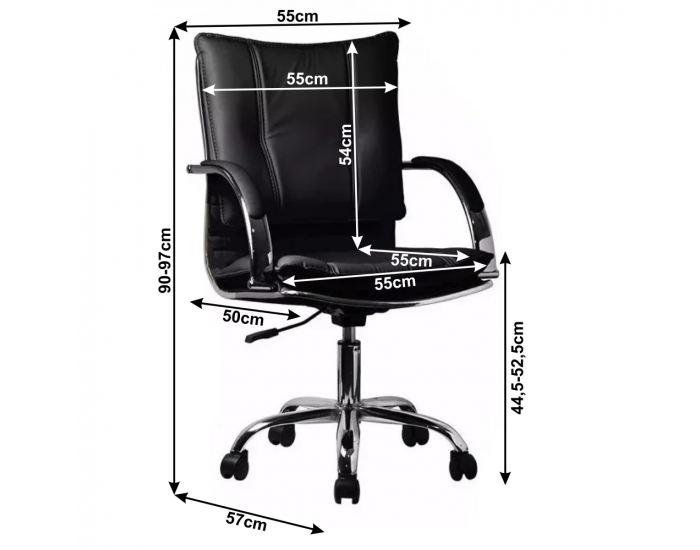 Kancelárske kreslo s podrúčkami Quirin New - čierna / chróm