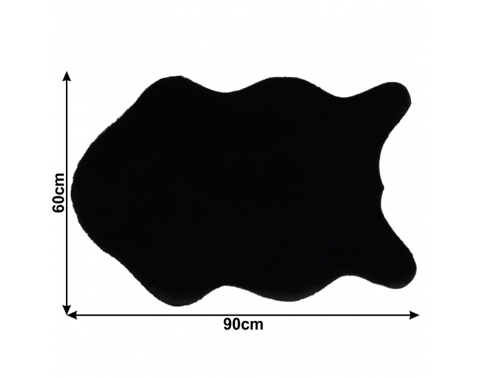 Umelá kožušina Rabit Typ 1 60x90 cm - čierna