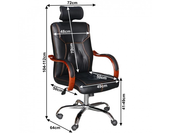 Kancelárske kreslo s podrúčkami Zakar - čierna / čerešňa / chróm