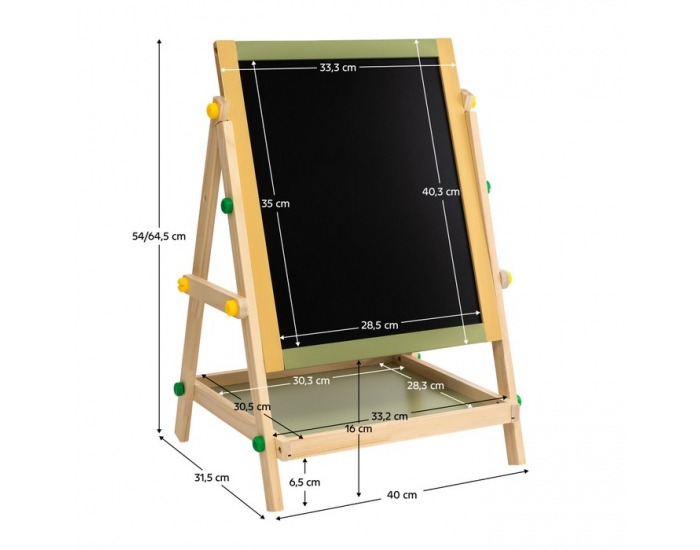 Detská obojstranná tabuľa Tenley - mix farieb