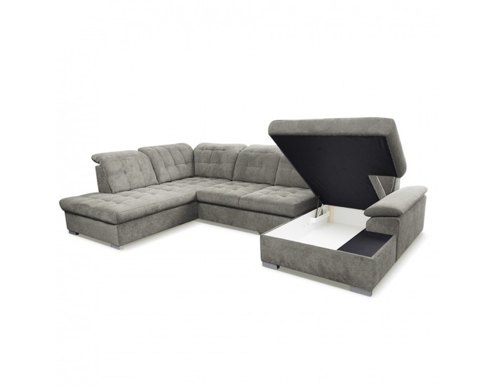 Rohová sedačka U s rozkladom Teodor New L - sivohnedá (taupe)