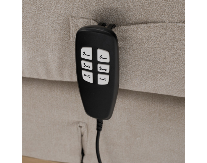 Elektrická polohovacia jednolôžková posteľ Tiana 120x200 cm - béžová / dub artisan