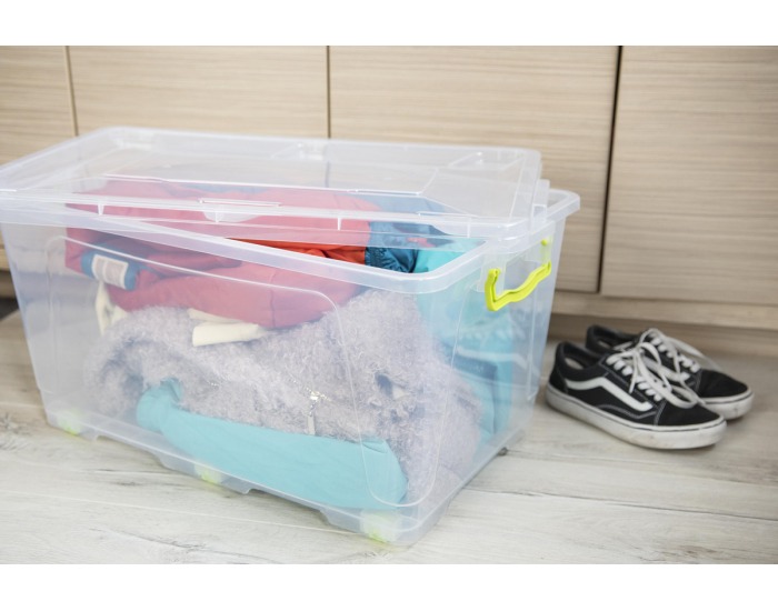 Plastový úložný box Tim 1,1 l - priehľadná