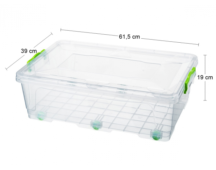 Plastový úložný box Tim 30 l - priehľadná