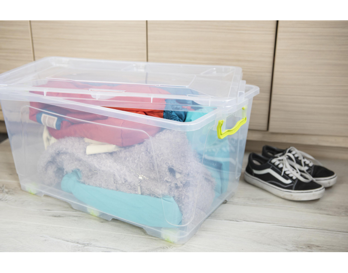 Plastový úložný box Tim 30 l - priehľadná