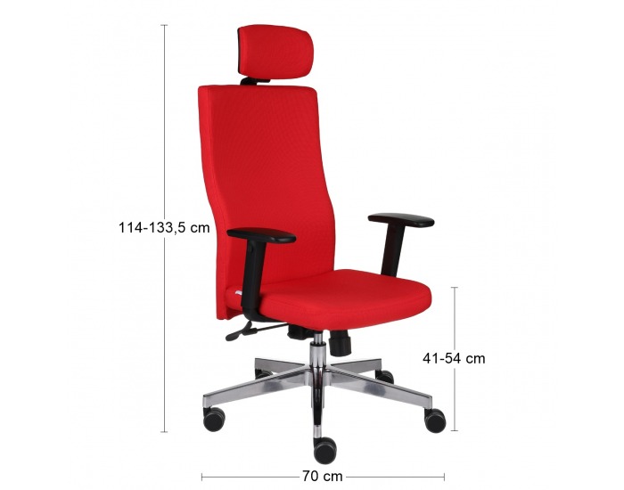 Kancelárska stolička s podrúčkami Timi Plus HD - červená / chróm