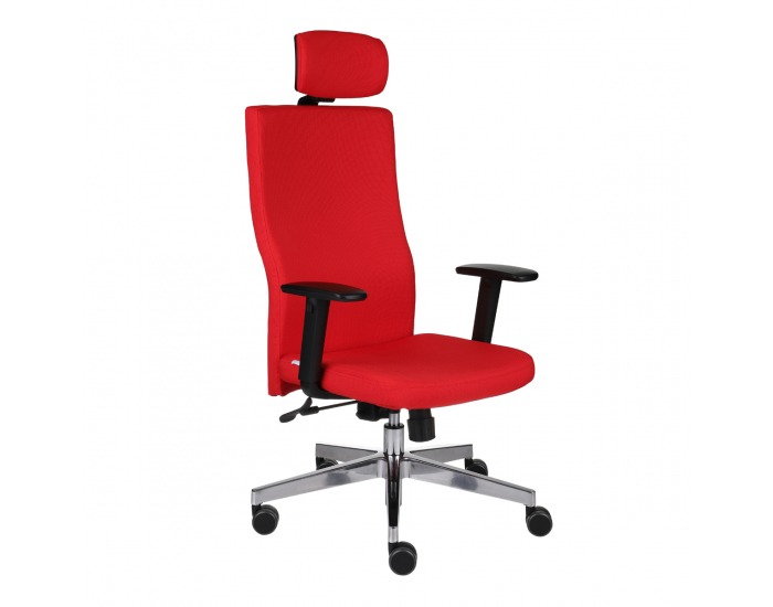 Kancelárska stolička s podrúčkami Timi Plus HD - červená / chróm