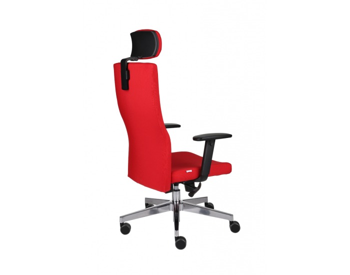 Kancelárska stolička s podrúčkami Timi Plus HD - červená / chróm