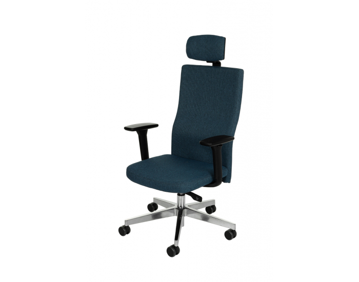 Kancelárska stolička s podrúčkami Timi Plus HD - modrá / chróm