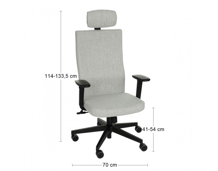 Kancelárska stolička s podrúčkami Timi Plus HD - sivá / čierna