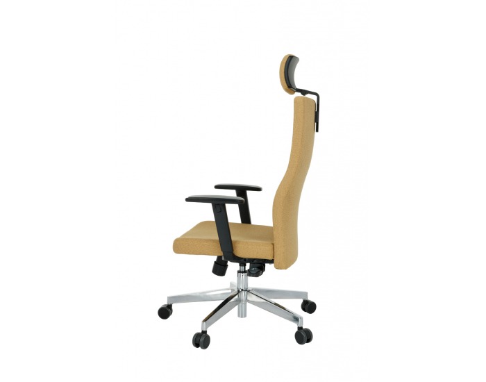 Kancelárska stolička s podrúčkami Timi Plus HD - svetlohnedá / chróm