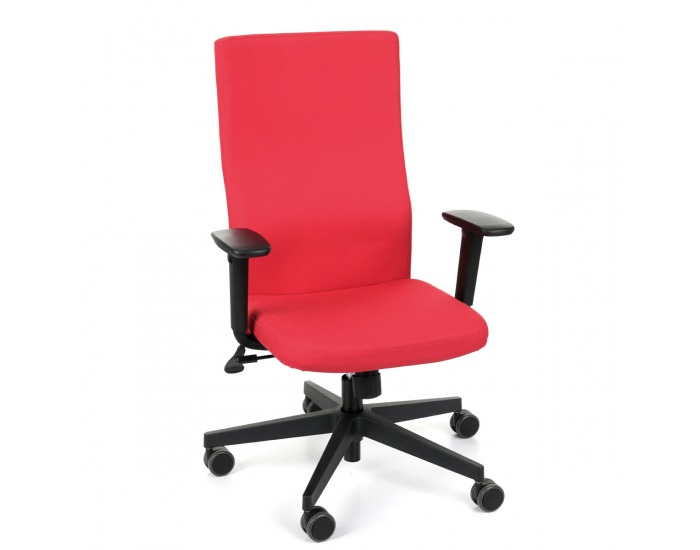 Kancelárska stolička s podrúčkami Timi Plus - červená (Kosma 02) / čierna