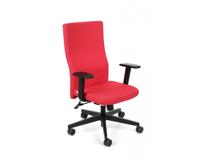 Kancelárska stolička s podrúčkami Timi Plus - červená (Kosma 02) / čierna