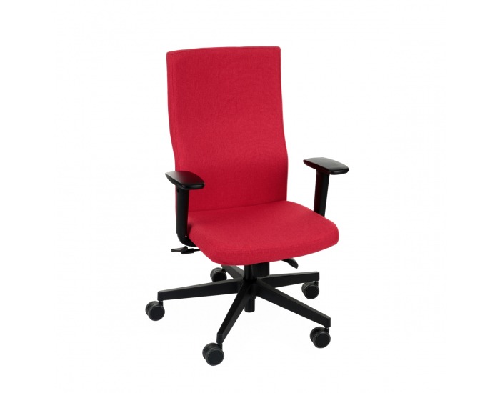 Kancelárska stolička s podrúčkami Timi Plus - červená (Medley 02) / čierna